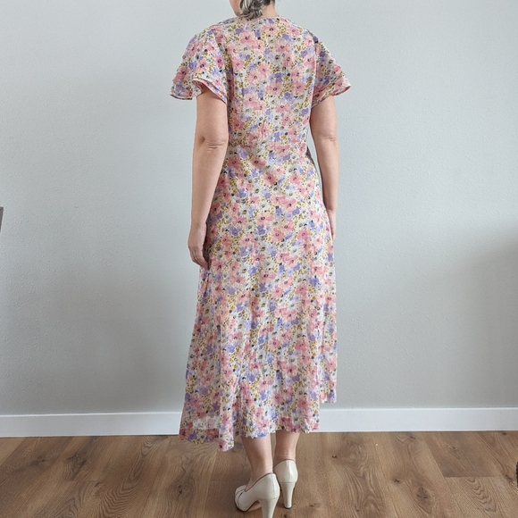 1930's FLORAL DRESS cotton voile 30's S - Picture 12 of 12